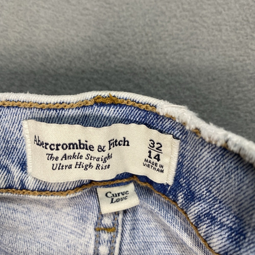 Abercrombie & Fitch Jeans Women 32/14  Curve Love Ultra High Rise Ankle Straight - Picture 6 of 8